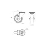 RUEDA GIRATORIA M12 INOX 100MM GOMA GRIS 180KG