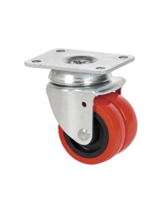 RUEDA GIRATORIA 50MM POLIURETANO INYECTADO ROJO