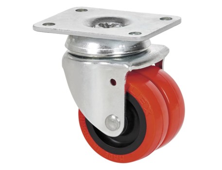 RUEDA GIRATORIA 50MM POLIURETANO INYECTADO ROJO