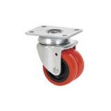 RUEDA GIRATORIA 50MM POLIURETANO INYECTADO ROJO