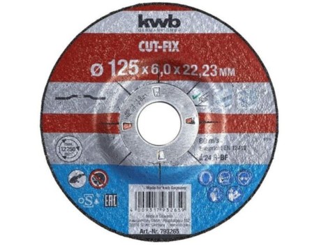 DISCO DESBASTE METAL CUTFIX 125X6X22MM KWB