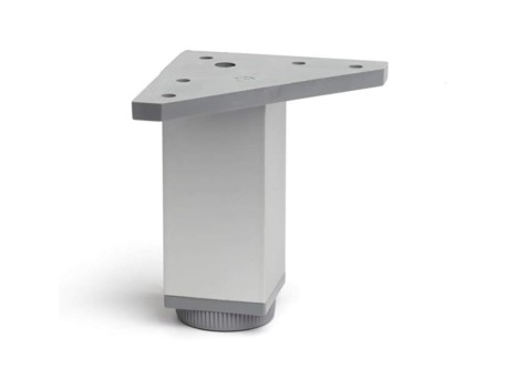 PATA CUADRADA ANODIZADA MATE 150MM PARA MUEBLE