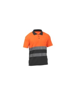 POLO MANGA CORTA ALTA VISIBILIDAD NARANJA/GRIS T-S