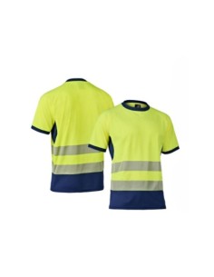 CAMISETA M/C ALTA VISIBILIDAD AMARILLO/MARINO BANDAS