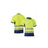 CAMISETA M/C ALTA VISIBILIDAD AMARILLO/MARINO BANDAS