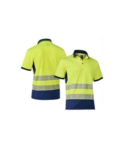 POLO M/C ALTA VISIBILIDAD AMARILLO/MARINO BANDAS