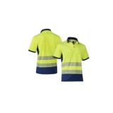 POLO M/C ALTA VISIBILIDAD AMARILLO/MARINO BANDAS