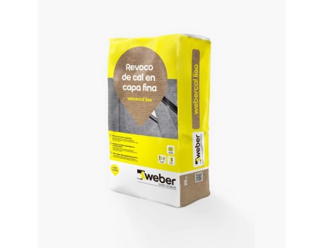 WEBER CAL LISO BLANCO 25KG REVOCO CAPA FINA