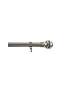 KIT BARRA CORTINA EXTENSIBLE 110-200CM PLATA AROS