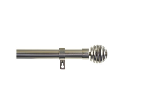 KIT BARRA CORTINA EXTENSIBLE 110-200CM PLATA AROS