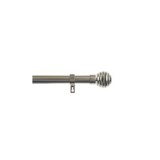 KIT BARRA CORTINA EXTENSIBLE 110-200CM PLATA AROS