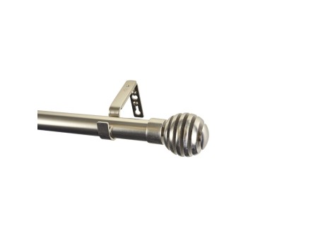 KIT BARRA CORTINA EXTENSIBLE 110-200CM PLATA AROS