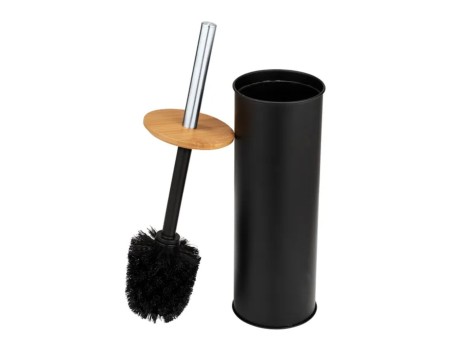 ESCOBILLERO WC TORTONA NEGRO MATE BAMBÚ FSC
