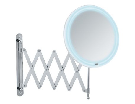 ESPEJO MURAL TELESCÓPICO LED BARONA CROMADO 20CM