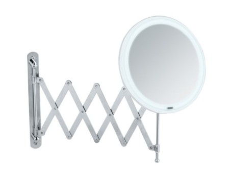 ESPEJO MURAL TELESCÓPICO LED BARONA CROMADO 20CM