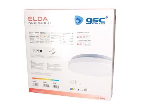 PLAFÓN LED TECHO ELDA 24W 6500K LUZ FRÍA BLANCO
