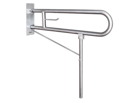 BARRA ABATIBLE INOX 80CM APOYO SUELO BRILLO