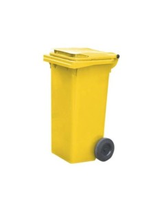 CONTENEDOR BASURA 120 LITROS CON RUEDAS AMARILLO