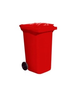 CONTENEDOR BASURA 120 LITROS CON RUEDAS ROJO