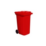 CONTENEDOR BASURA 120 LITROS CON RUEDAS ROJO
