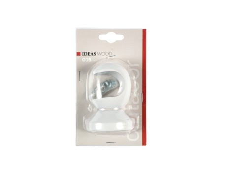 SOPORTE TECHO BARRA CORTINA BLANCO IDEAS WOOD Ø28MM