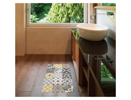 ALFOMBRA CROMA PATCH GRIS-ÁMBAR 50X110CM