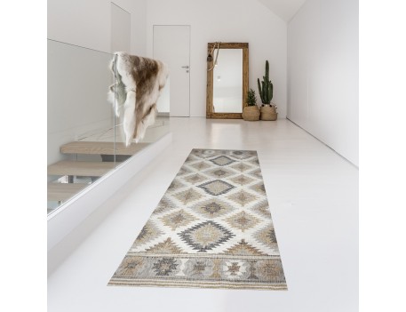 ALFOMBRA CROMA KILIM GRISES 45X75CM ANTIFATIGA