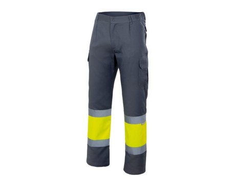 PANTALÓN ALTA VISIBILIDAD GRIS/AMARILLO FLUOR