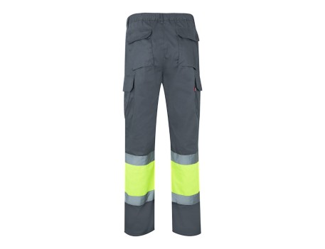 PANTALÓN ALTA VISIBILIDAD GRIS/AMARILLO FLUOR