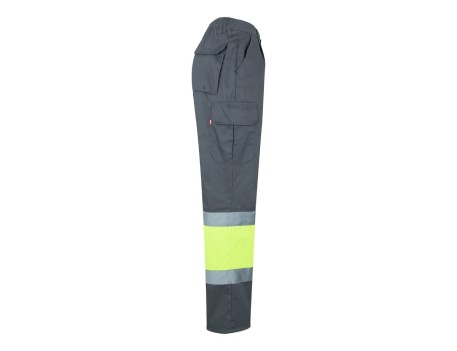 PANTALÓN ALTA VISIBILIDAD GRIS/AMARILLO FLUOR