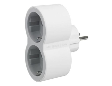 ADAPTADOR DOBLE 2X2P+T 16A FRONTAL BLANCO