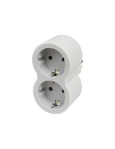 ADAPTADOR DOBLE 2X2P+T 16A FRONTAL BLANCO 2
