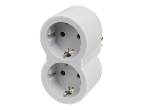 ADAPTADOR DOBLE 2X2P+T 16A FRONTAL BLANCO