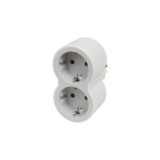 ADAPTADOR DOBLE 2X2P+T 16A FRONTAL BLANCO