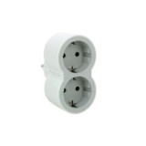ADAPTADOR DOBLE 2X2P+T 16A FRONTAL BLANCO