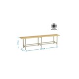 BANCO VESTUARIO MADERA Y METAL 2000MM DESMONTADO