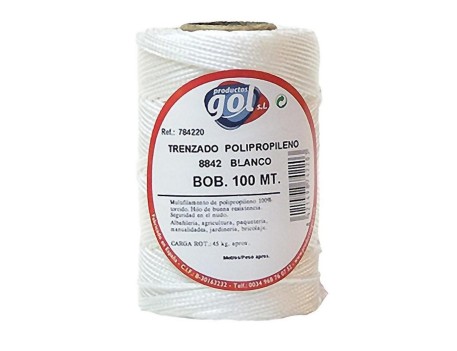 CORDEL TRENZADO ALBAÑIL BLANCO BOBINA 100M