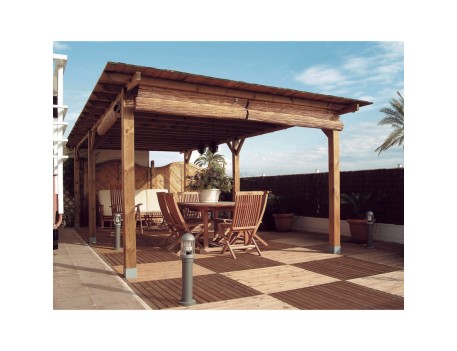 PÉRGOLA RECTANGULAR BEMUS 4X3.6M MADERA PEFC