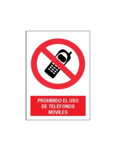 CARTEL PROHIBIDO USO MÓVILES PE A4 21X29CM