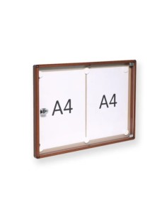 TABLÓN ANUNCIOS DISEÑO H ALUMINIO MADERA 46X35CM