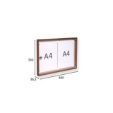 TABLÓN ANUNCIOS DISEÑO H ALUMINIO MADERA 46X35CM