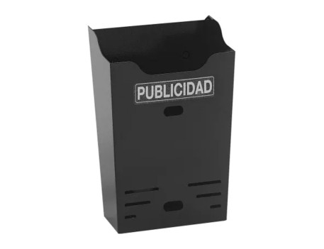 CESTA PUBLICIDAD VERTICAL NEGRA ACERO 320X240X100MM