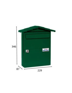 BUZÓN CHALET-1 ACERO PINTADO VERDE 2KG 2