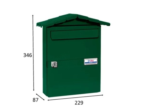 BUZÓN CHALET-1 ACERO PINTADO VERDE 2KG