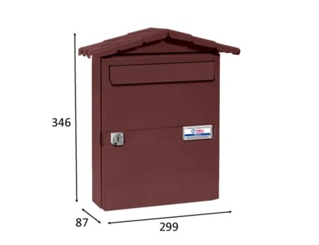 BUZÓN CHALET ACERO PINTADO MARRÓN TIERRA 2KG