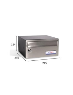 BUZÓN BARAJAS INOX BRILLO 245X250X124 CERRADURA G1 2