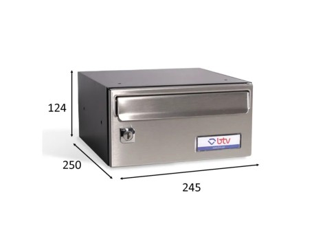 BUZÓN BARAJAS INOX BRILLO 245X250X124 CERRADURA G1
