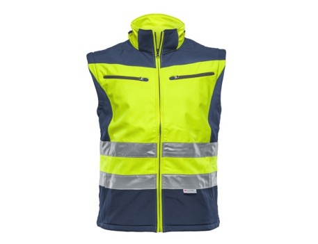 CAZADORA SOFTSHELL AV BICOLOR AMARILLO-MARINO