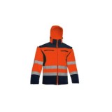 CAZADORA SOFTSHELL AV BICOLOR NARANJA-MARINO