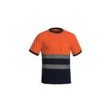 CAMISETA MANGA CORTA BICOLOR AV NARANJA /MARINO